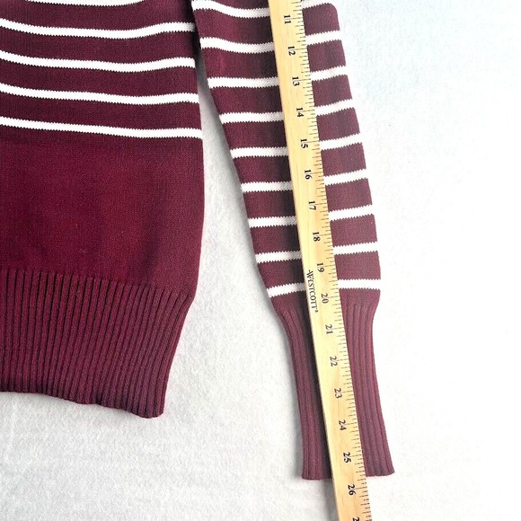 Patty Boutik Women's Pullover Knit Burgundy Maroon Stretch Sweater Size Large - Picture 11 of 12